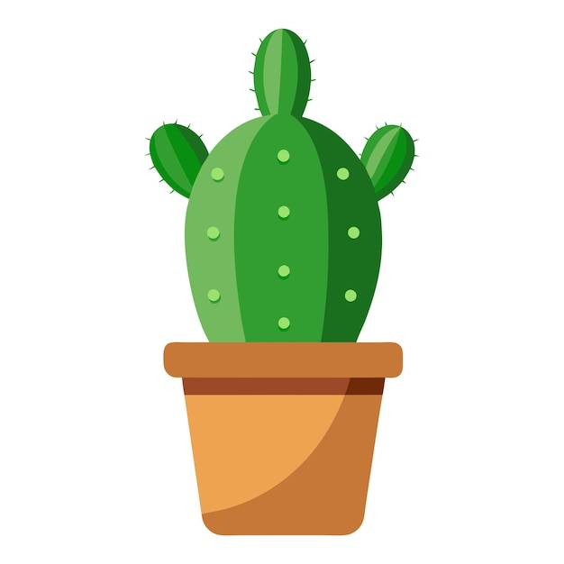 Ilustração de um vaso de cactos isolado