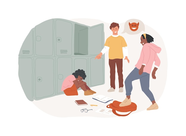 Ilustração de um vetor de conceito isolado de violência juvenil