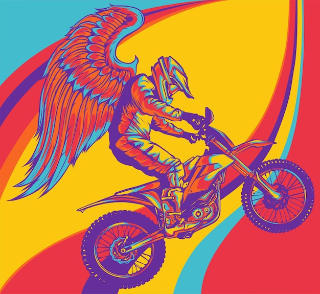 Ilustração Do Vetor De Motocross No Projeto De Colheita Retrorreflectora  Ilustração do Vetor - Ilustração de lama, motociclista: 259346163