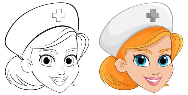 Vetor ilustração de uma enfermeira amigável