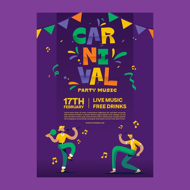 Ilustração de uma festa de carnaval