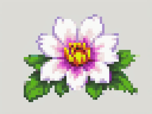 Vetor ilustração de uma flor em 8 bits de pixel art