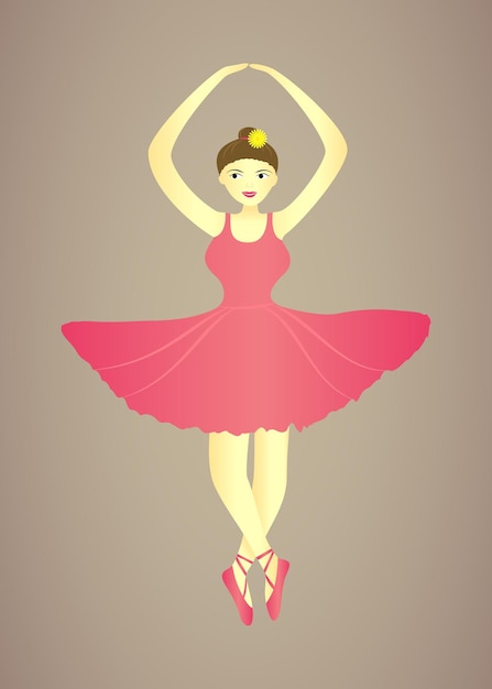 Vetor ilustração de uma linda bailarina de vestido mindinho