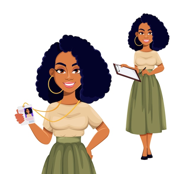 Ilustração de uma linda mulher afro-americana