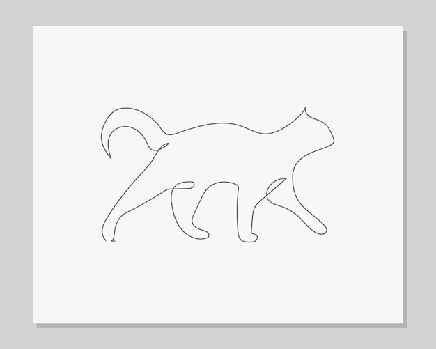 Ilustração de uma linha contínua cat