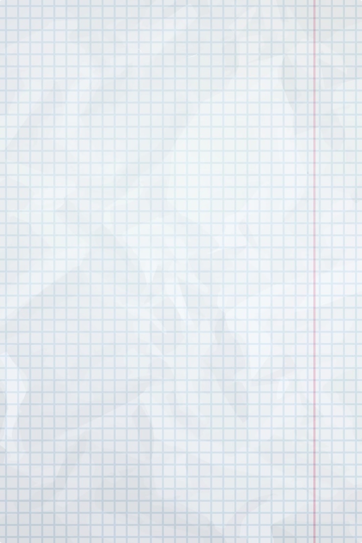 Vetor ilustração de uma lista de papel branco enrugado de um bloco de notas com uma grade de células de cor azul