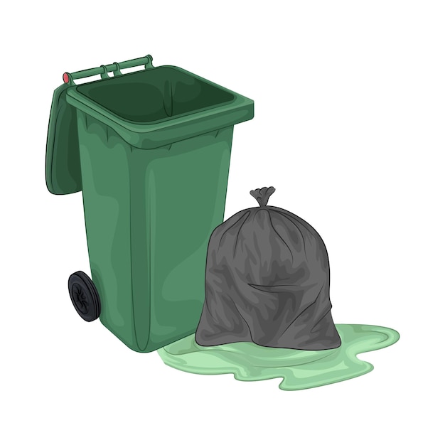 Ilustração de uma lixeira