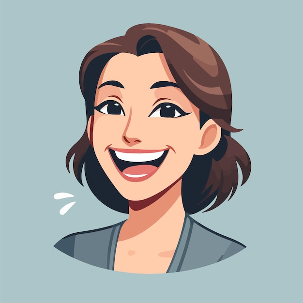 ilustração de uma mulher rindo de alegria