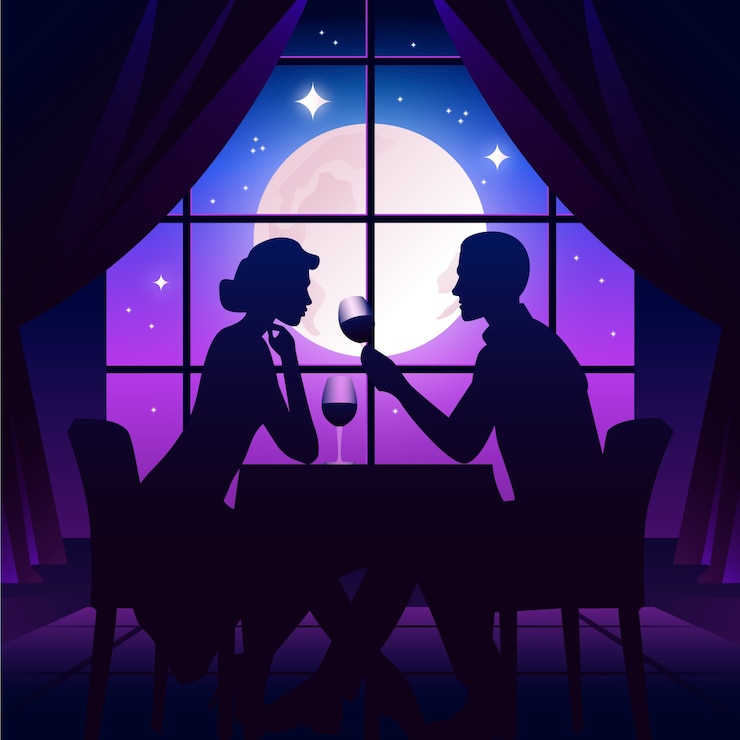 Vetor ilustração de uma noite de casal