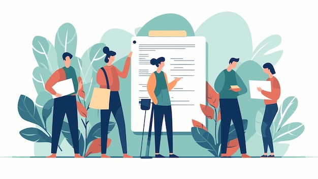ilustração de uma reunião de pessoas no trabalho de escritório
