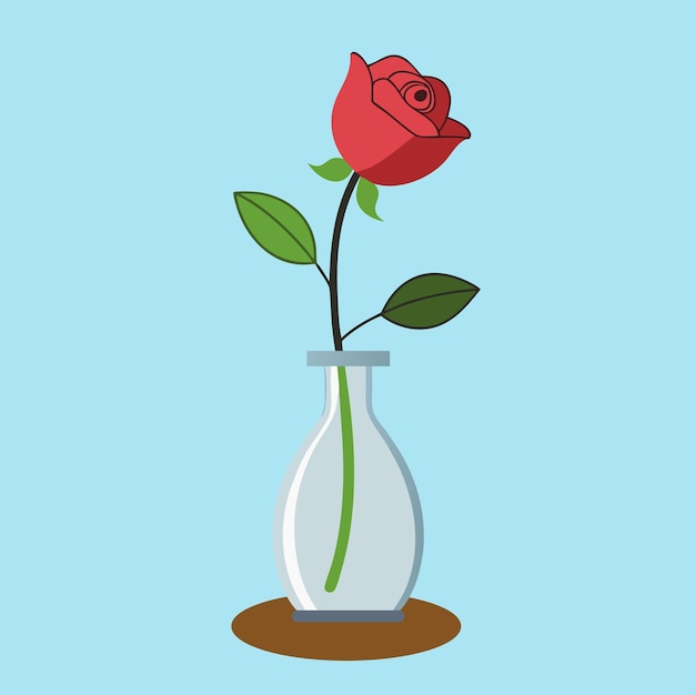 Ilustração de uma rosa em um vaso