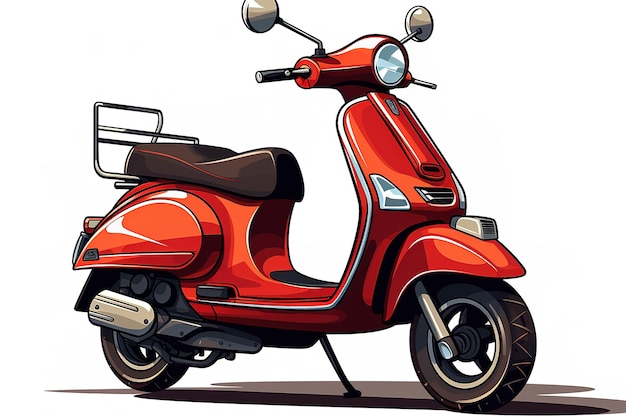 Vetor ilustração de uma scooter vermelha em um fundo branco