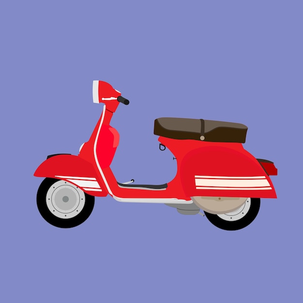 Ilustração de uma scooter vermelha na estrada