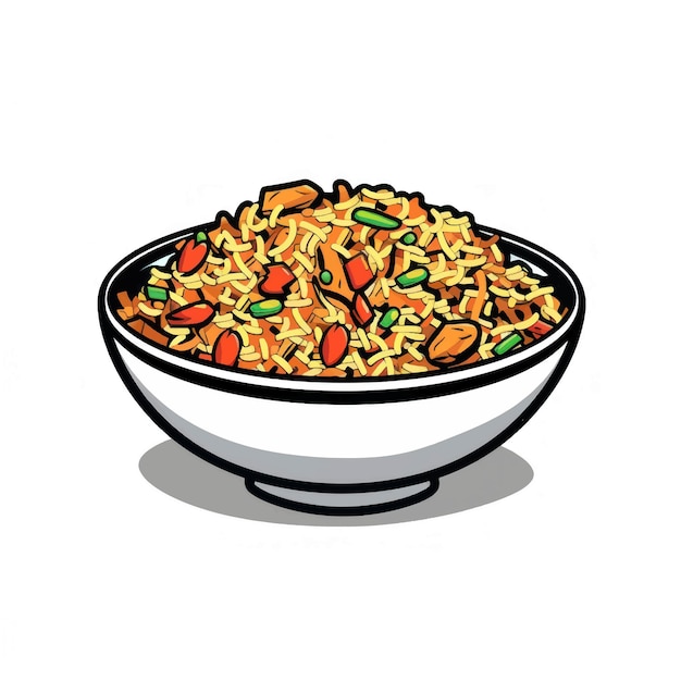 Ilustração de uma tigela de arroz
