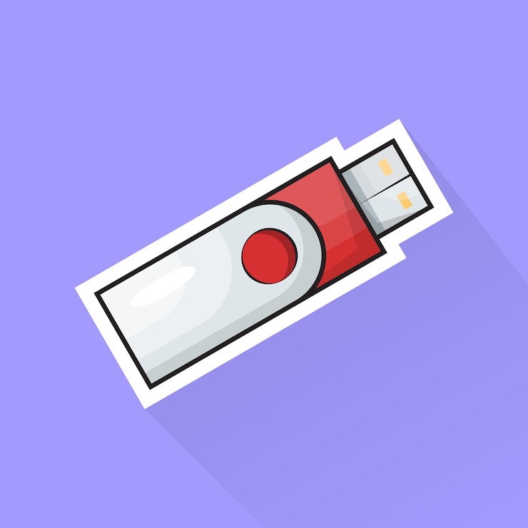 Vetor ilustração de uma unidade flash usb em design plano