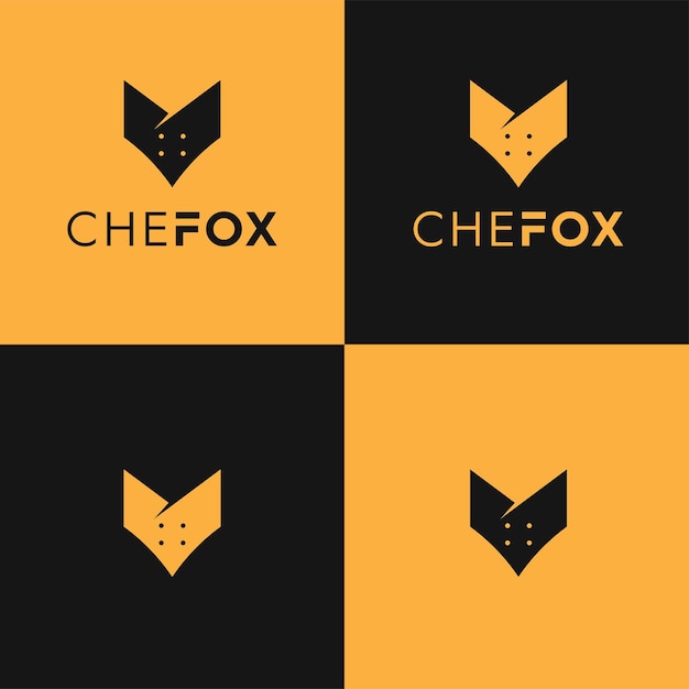 Vetor ilustração de uniforme de raposa e chef para o logotipo do chef premium