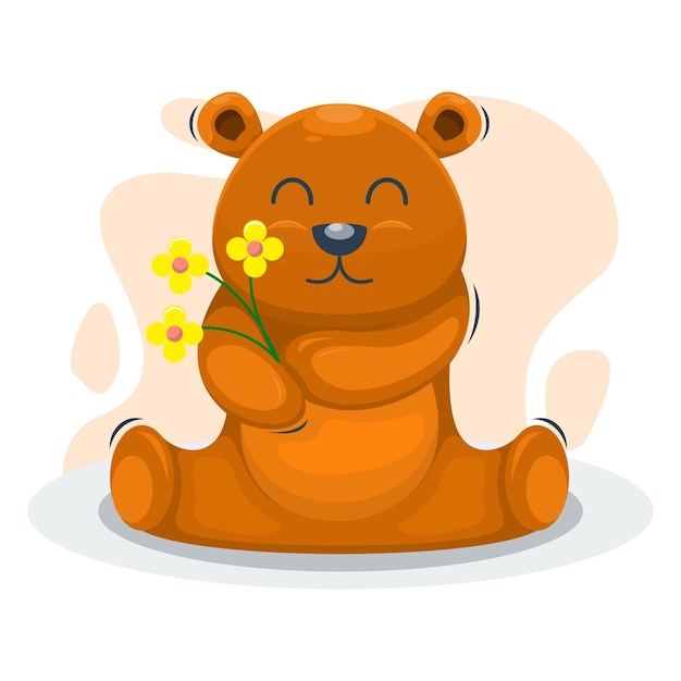 Ilustração de urso fofo