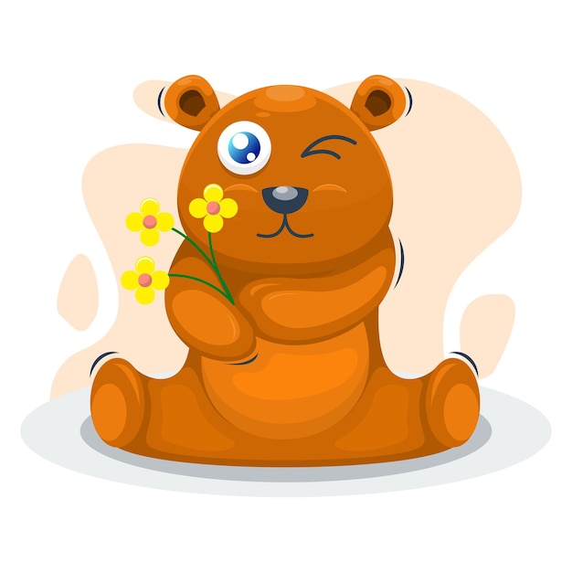 Ilustração de urso fofo