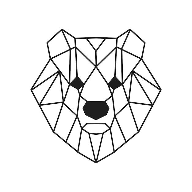 Ilustração de urso lowpoly