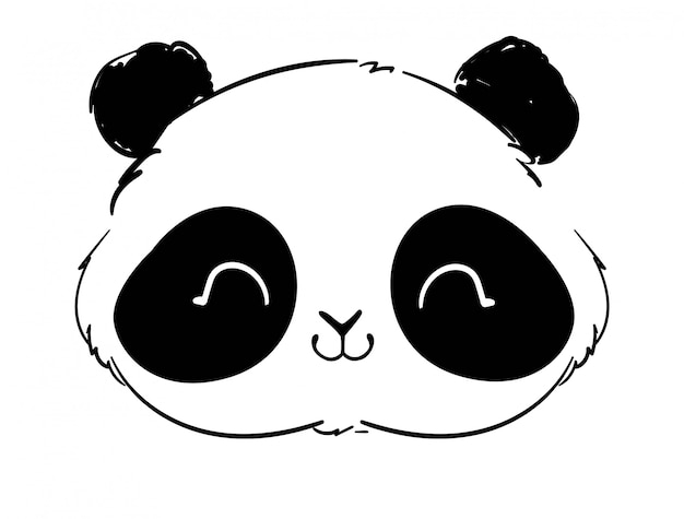 Vetor ilustração de urso panda fofo.