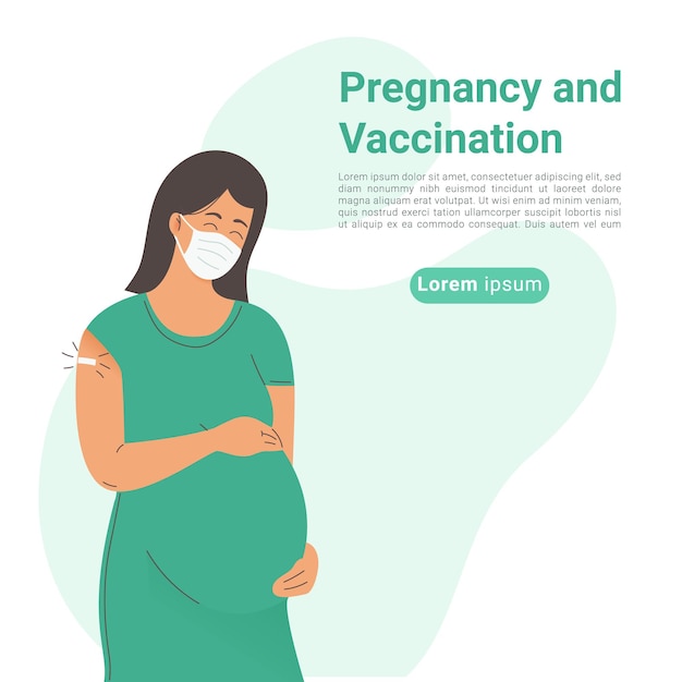 Ilustração de vacinas e vacinação de gestantes