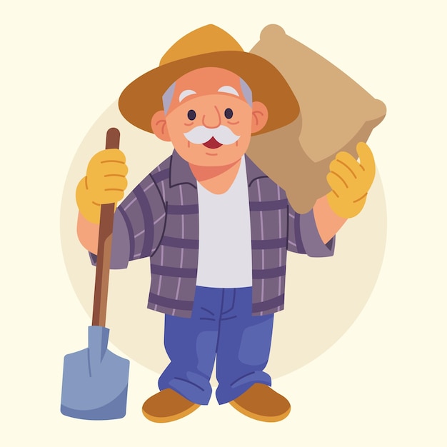 Ilustração de Vector Farmer Flat