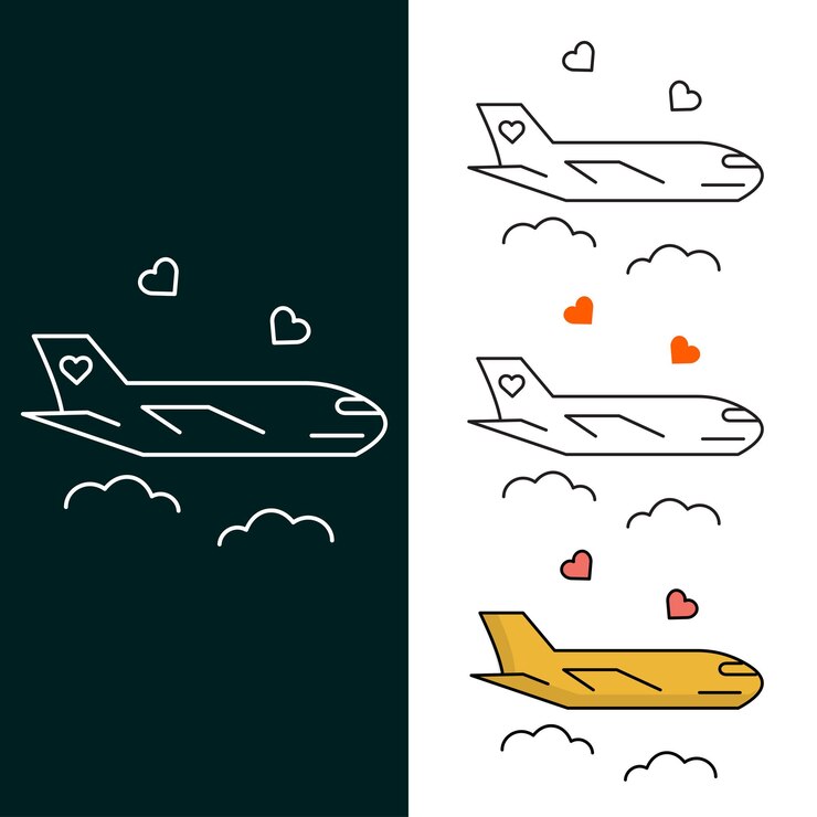 Vetor ilustração de vetor de avião desenho de ícone