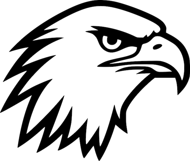 Vetor ilustração de vetor de ícone isolado de águia preta e branca
