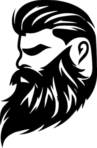 Vetor ilustração de vetor de ícone isolado de barba preto e branco