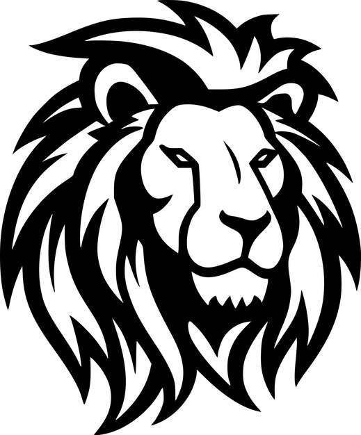 Vetor ilustração de vetor de ícone isolado de leão preto e branco