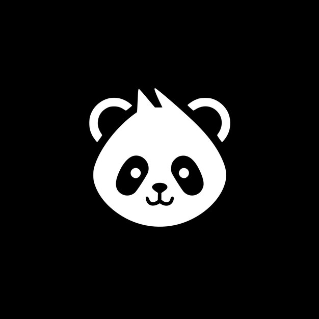 Vetor ilustração de vetor de ícone isolado de panda preto e branco