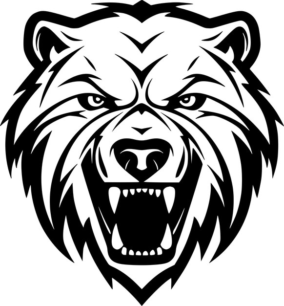 Vetor ilustração de vetor de ícone isolado de urso preto e branco