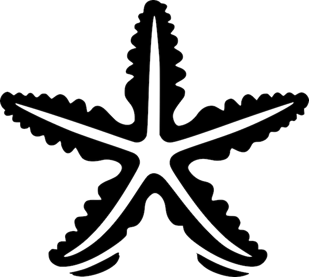 Vetor ilustração de vetor de ícone isolado preto e branco de estrela-de-mar