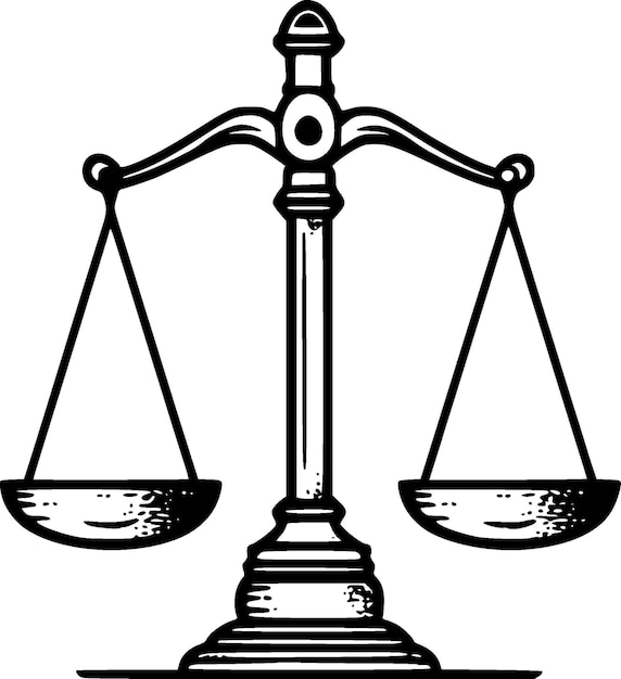 Ilustração de vetor de logotipo minimalista e plano da justiça