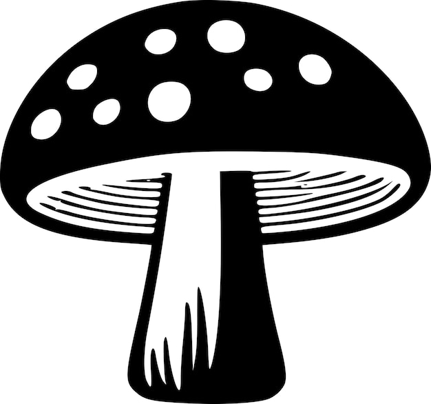 Vetor ilustração de vetor de logotipo minimalista e plano de cogumelo