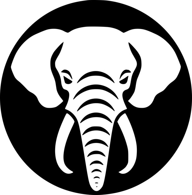 Vetor ilustração de vetor de logotipo minimalista e plano de elefante