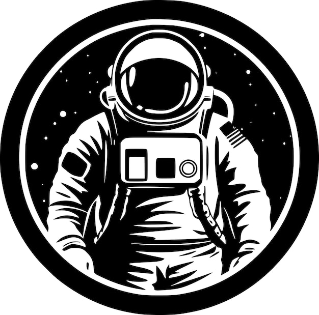 Vetor ilustração de vetor de logotipo minimalista e plano do astronauta