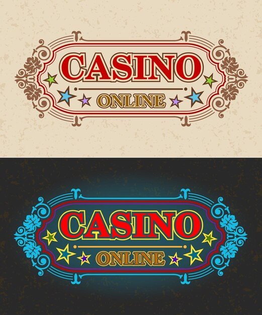 Casino online caligráfico, dois dados de jogo de casino, grande vitória,  excitação, prêmio, prazer