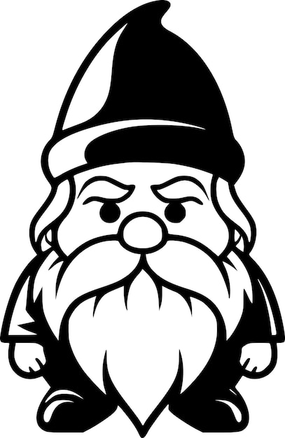 Vetor ilustração de vetor de silhueta simples e minimalista de gnome