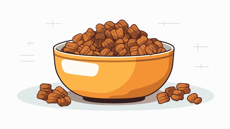 Vetor ilustração de vetor plano de embalagem moderna de alimentos para cães
