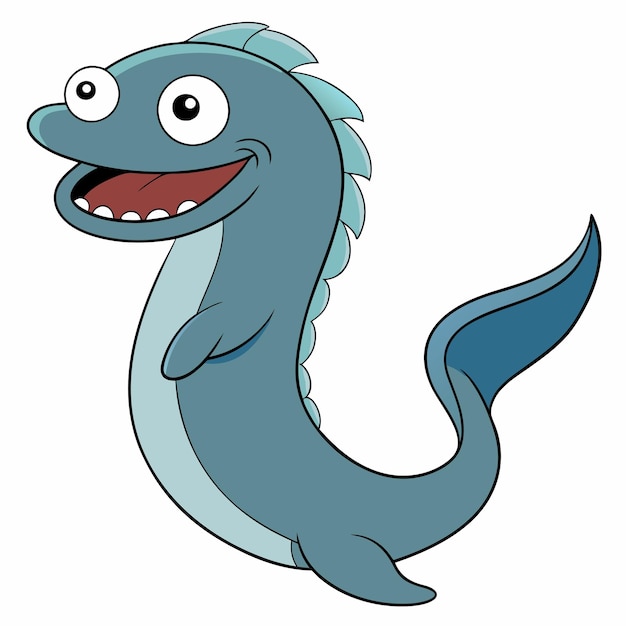 Ilustração de vetor plano isolado de peixe morena em fundo branco