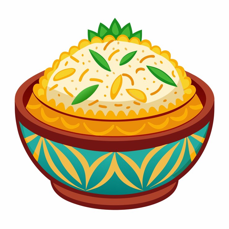 Vetor ilustração de vetores de alimentos indianos isolados em um fundo branco