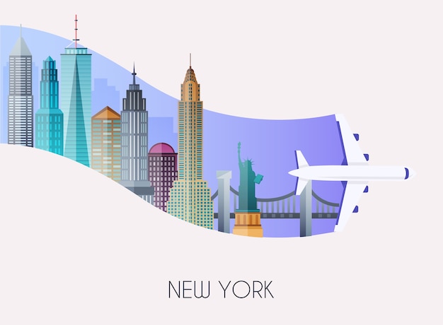 Ilustração de viagem para nova york