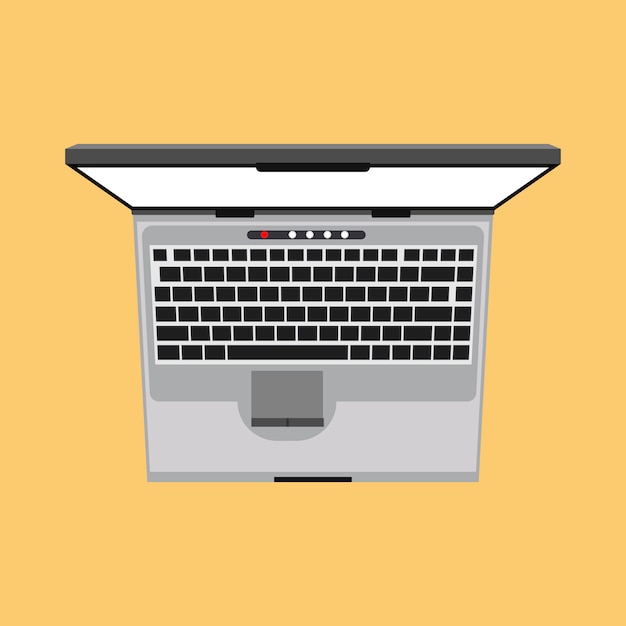 Ilustração de vista superior do laptop