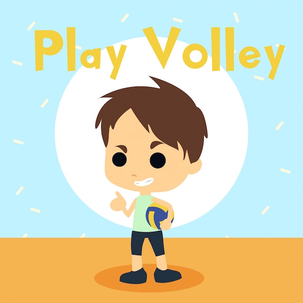 Ilustração de voleibol de crianças