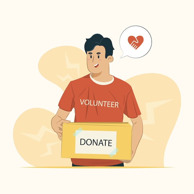 Ilustração de voluntário masculino