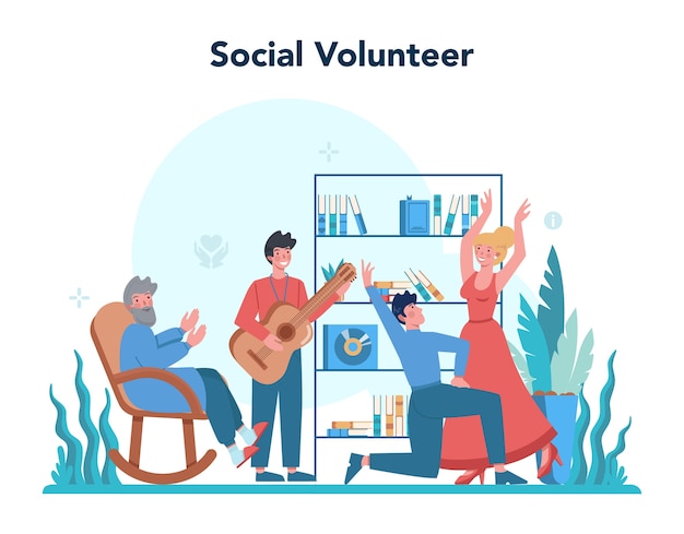 Vetor ilustração de voluntário social