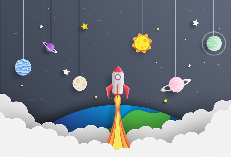 Ilustração de vôo espacial