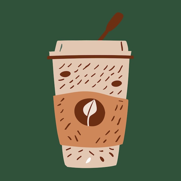 Ilustração de xícara de café com grãos de café