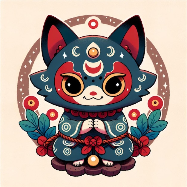 Ilustração de yokai estilo de livro infantil